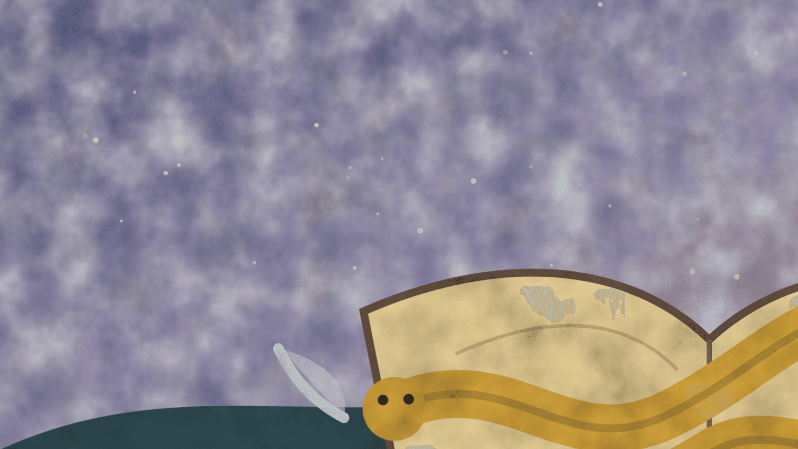 Illustration onirique d'un serpent doré traversant un carnet de rêves sous la lune